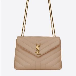 LouLou Small Handbag Leather in Dark Beige